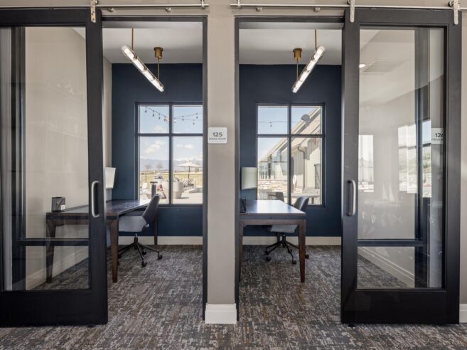 Suspended linear lighting installed in a focus room